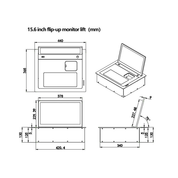 Выдвижной монитор CleverMic ML17MTS (FullHD, сенсорный, микрофон, 17,3&quot;)